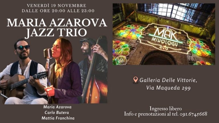 Alla Galleria delle Vittorie il jazz manouche e lo swing del “Maria Azarova Jazz Trio”