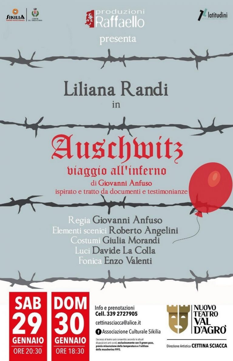 Giorno della memoria: in Sicilia il monologo “Auschwitz: viaggio all’inferno” di Giovanni Anfuso