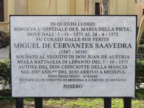 Scopertura dell’epigrafe dedicata a Miguel De Cervantes