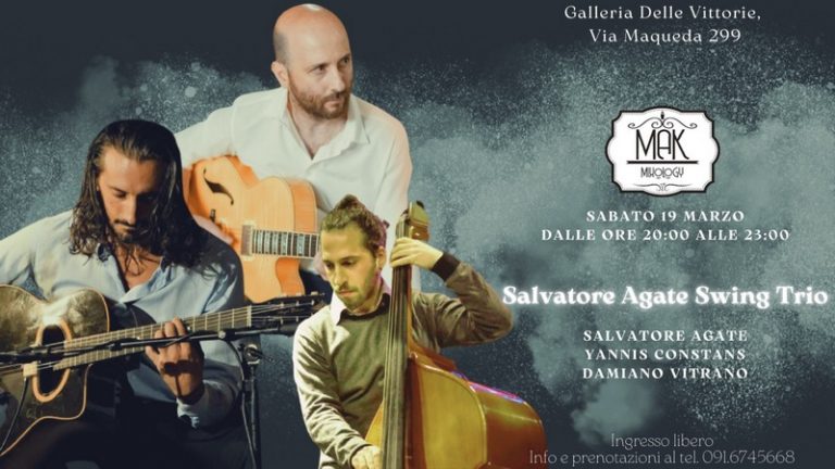 “Salvatore Agate Swing Trio” arriva sabato 19 marzo alla Galleria delle Vittorie