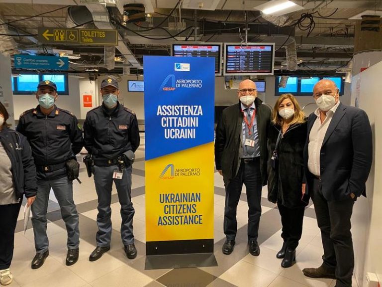 Ucraina: l’aeroporto di Palermo apre un canale di assistenza per l’arrivo dei profughi