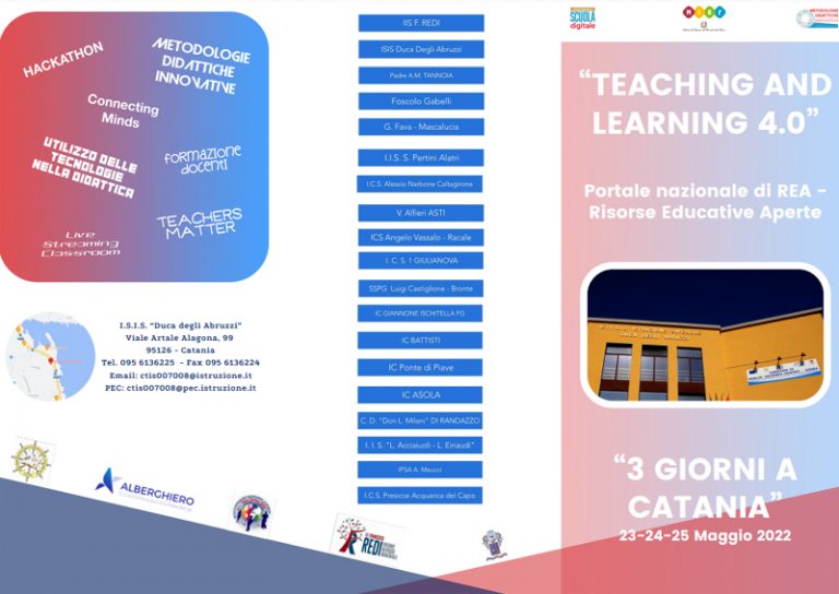 Il “Duca degli Abruzzi” ospita l’evento“Teaching and learning 4.0”  dal 23 al 25 maggio