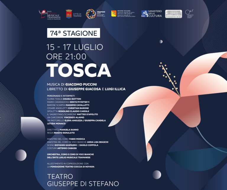 Il primo titolo d’opera nella stagione 2022 del Luglio Musicale Trapanese: Tosca
