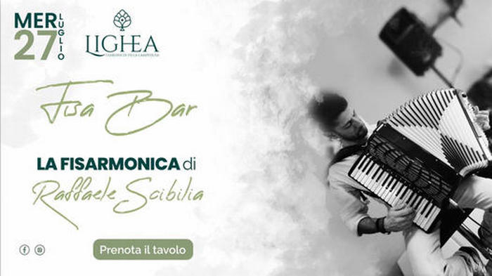Con Raffaele Scibilia e la sua fisarmonica. ” I Giardini di Villa Lampedusa”, si va dal gipsy al latin jazz